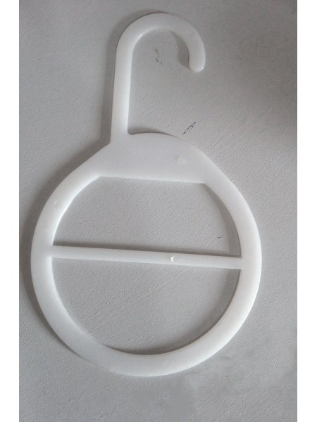 Вешалка для шарфиков круглая белая пластмассовая с перегородкой 