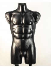Манекен мужской костюмный пластиковый Давид черный с креплениями для двойной подставки