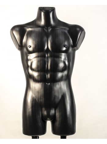 Манекен мужской костюмный пластиковый Давид черный с креплениями для двойной подставки