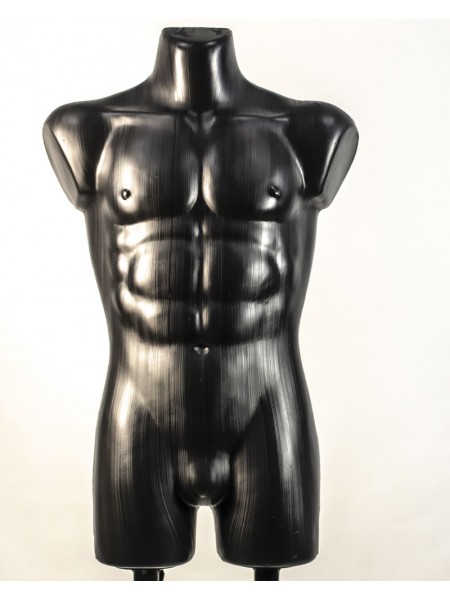 Манекен чоловічий костюмний пластиковий Давид чорний на подвійній підставці