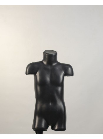 Манекен выставочный пластиковый детский черный с креплением для треноги