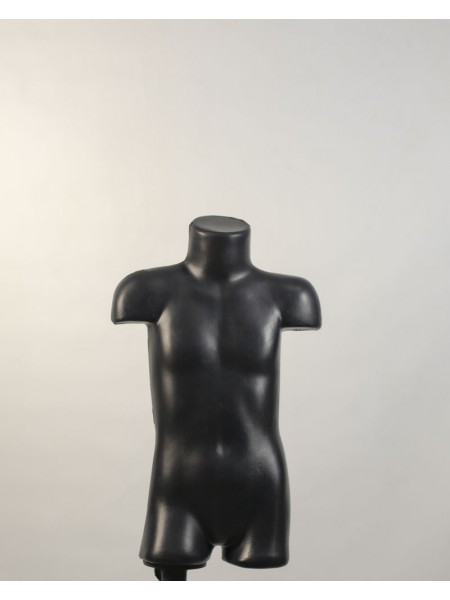 Манекен виставковий пластиковий дитячий чорний на тринозі