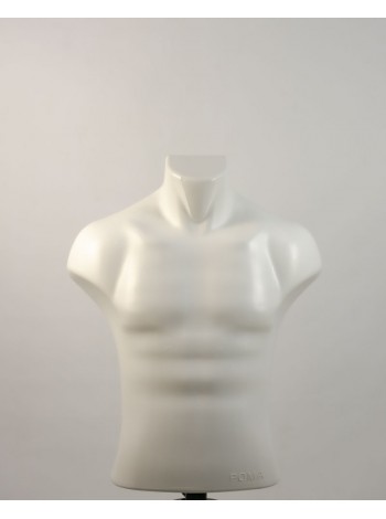 Манекен мужской пластиковый белый Рома с креплением для треноги