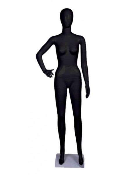 Манекен женский ABS черный лаковый безликий A005b