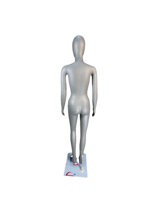 Манекен жіночий матовий сірий матовий без лиця A001MG прямі руки