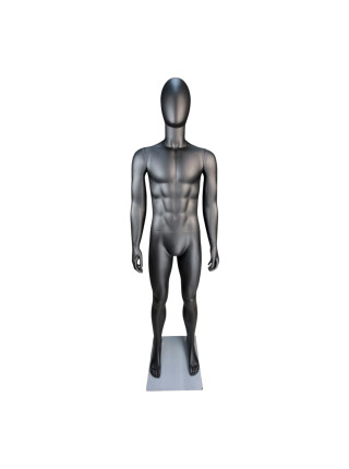  Манекен чоловічий чорний матовий без лиця SS-MX2MB прямі руки