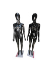 Манекен жіночий чорний глянсовий без лиця JWP-13B прямі руки
