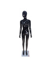 Манекен жіночий чорний глянсовий без лиця JWP-13B прямі руки
