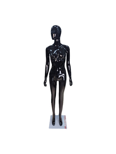 Манекен жіночий чорний глянсовий без лиця JWP-13B прямі руки