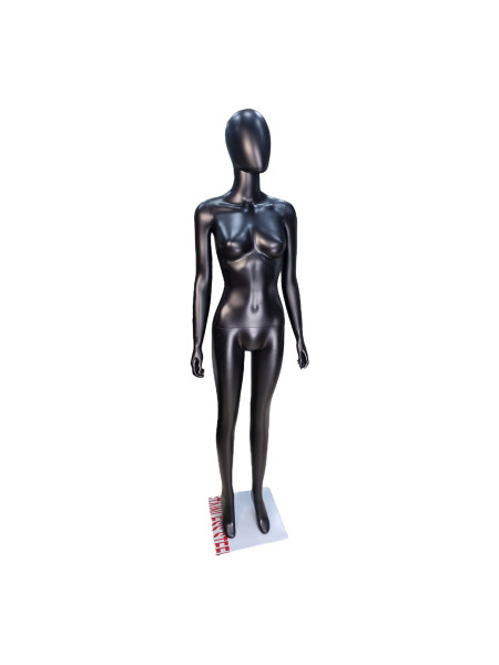 Манекен жіночий чорний матовий без лиця JWP-13MB прямі руки
