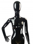 Манекен жіночий чорний вкритий лаком безликий A005b