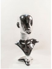 Манекен бюст с головой Аватар металлизированный (платина)