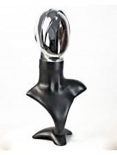 Манекен бюст черный с зеркальной головой Аватар-2 (платина)