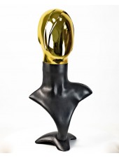 Манекен бюст черный с блестящей головой Аватар-2  (золото)