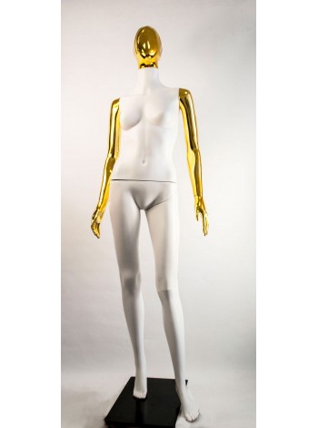 Манекен женский Сиваян белый с металлизированными руками и головой Аватар-2 (золото)