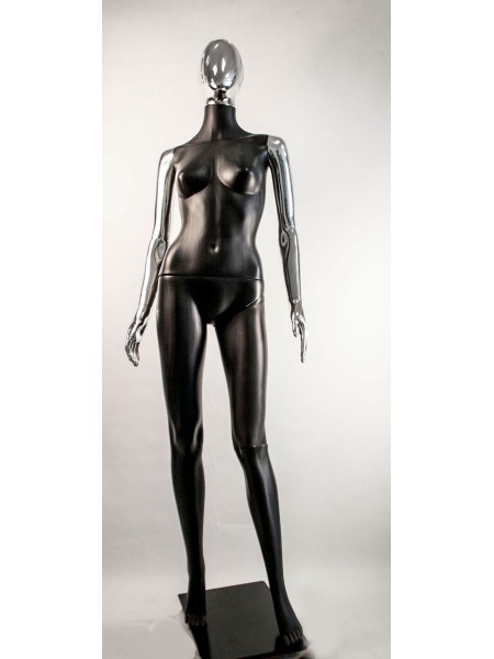 Манекен женский Сиваян черный с глянцевыми руками и головой Аватар-2 (платина)