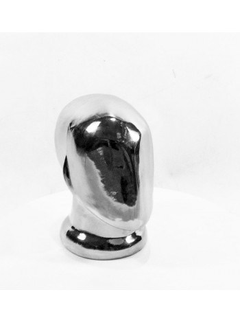 Манекен мужской головы Аватар металлизированный (платина)