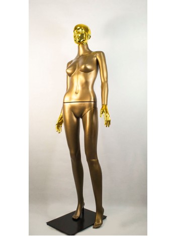 Манекен женский Сиваян бронзовый с блестящими кистями и головой ВГ (золото)