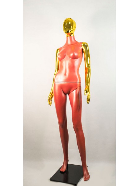 Манекен жіночий Сиваян теракотовий з металізованими руками і головою Аватар-2 (золото)