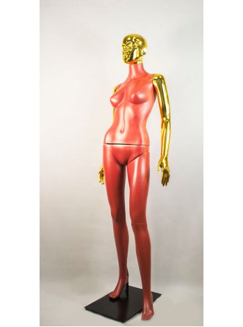 Манекен женский Сиваян терракотовый с блестящими руками и головой ВГ (золото)