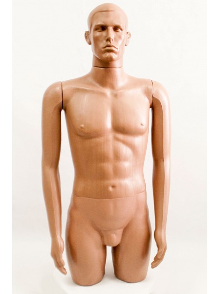 Манекен мужской витринный полочный «Сенсей» с лицом телесного цвета