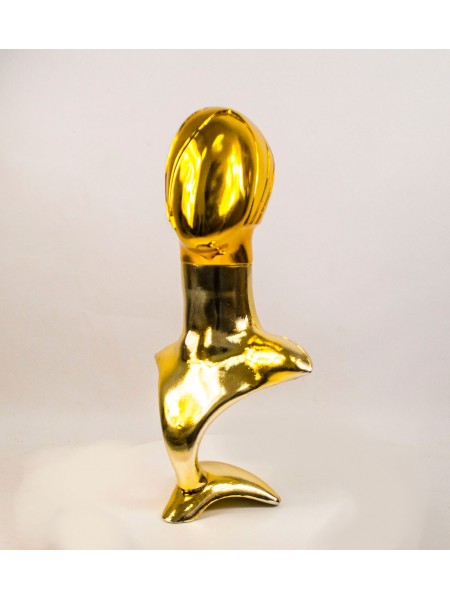 Манекен бюст с головой Аватар-2 гальваническое покрытие (золото)