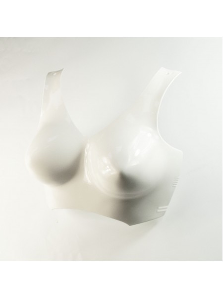 Манекен пластиковый объемный белый для презентации белья «Бюст с лямками» P2(ТО)