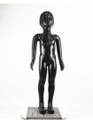 Манекен детский черный с лицом девочки 100 см на подставке