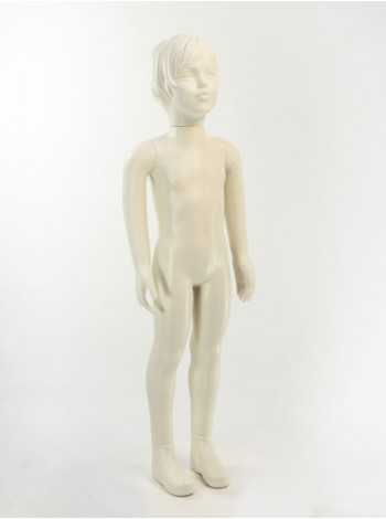 Манекен детский белый матовый с лицом девочки 100 см с креплением к подставке