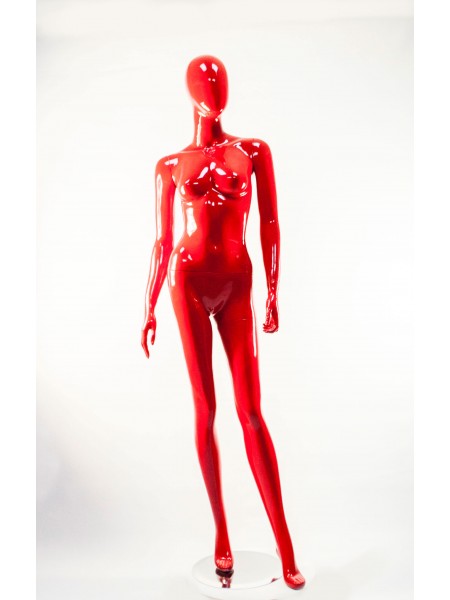 Манекен женский гипсовый лакированый красный безликий  Q-062-12