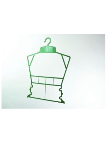 Вешалка рамка домик пластиковая для детской одежды  зеленая 30 см.